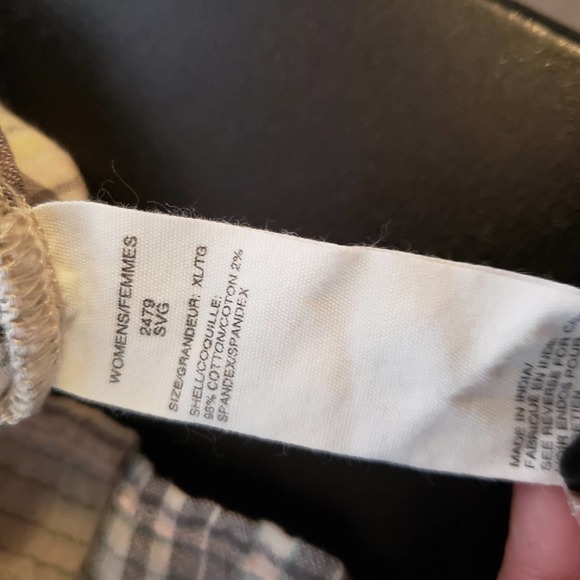 WOOLRICH Cotton Blend Plaid Button Down Short Sleeve Blouse XL - Picture 8 of 10